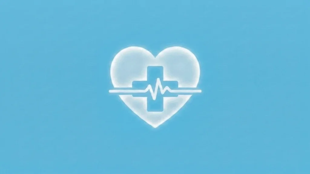 Ilustración de corazón con cruz médica y línea de pulso que representa el marketing ético para clínicas