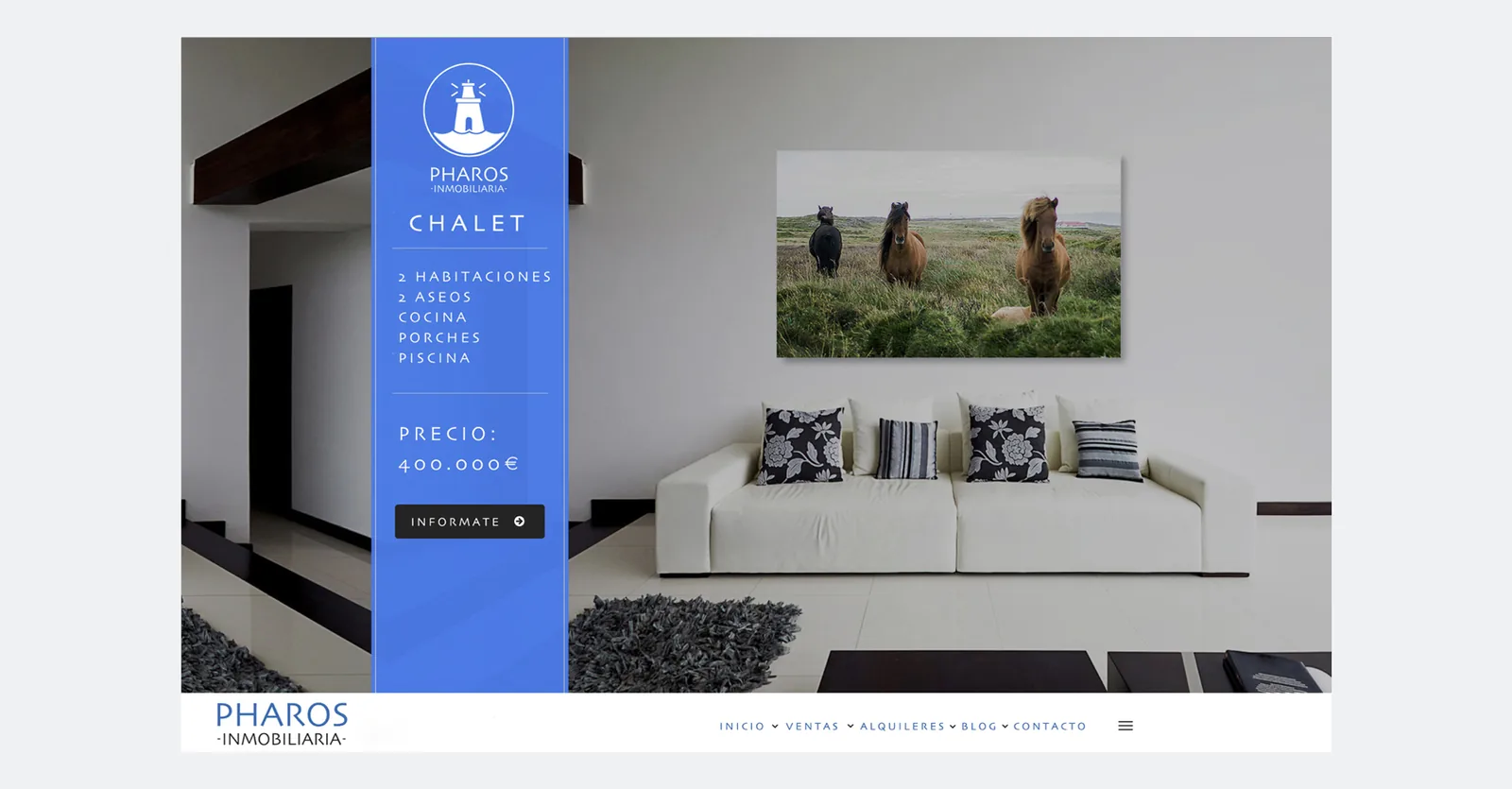 Diseño web para Pharos Inmobiliaria