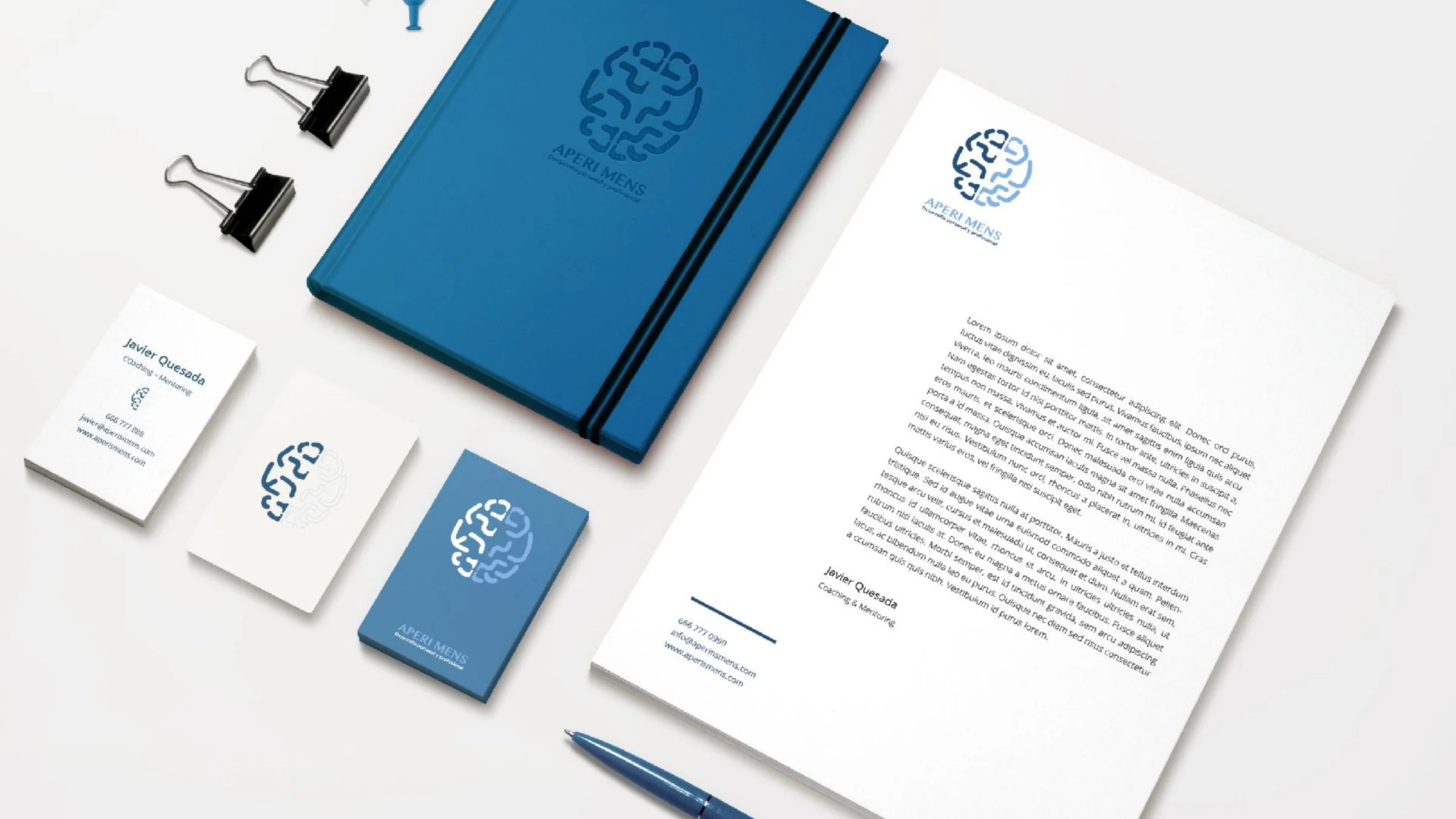 Proyecto de Identidad y papelería para Aperi Mens, por Hola in Company