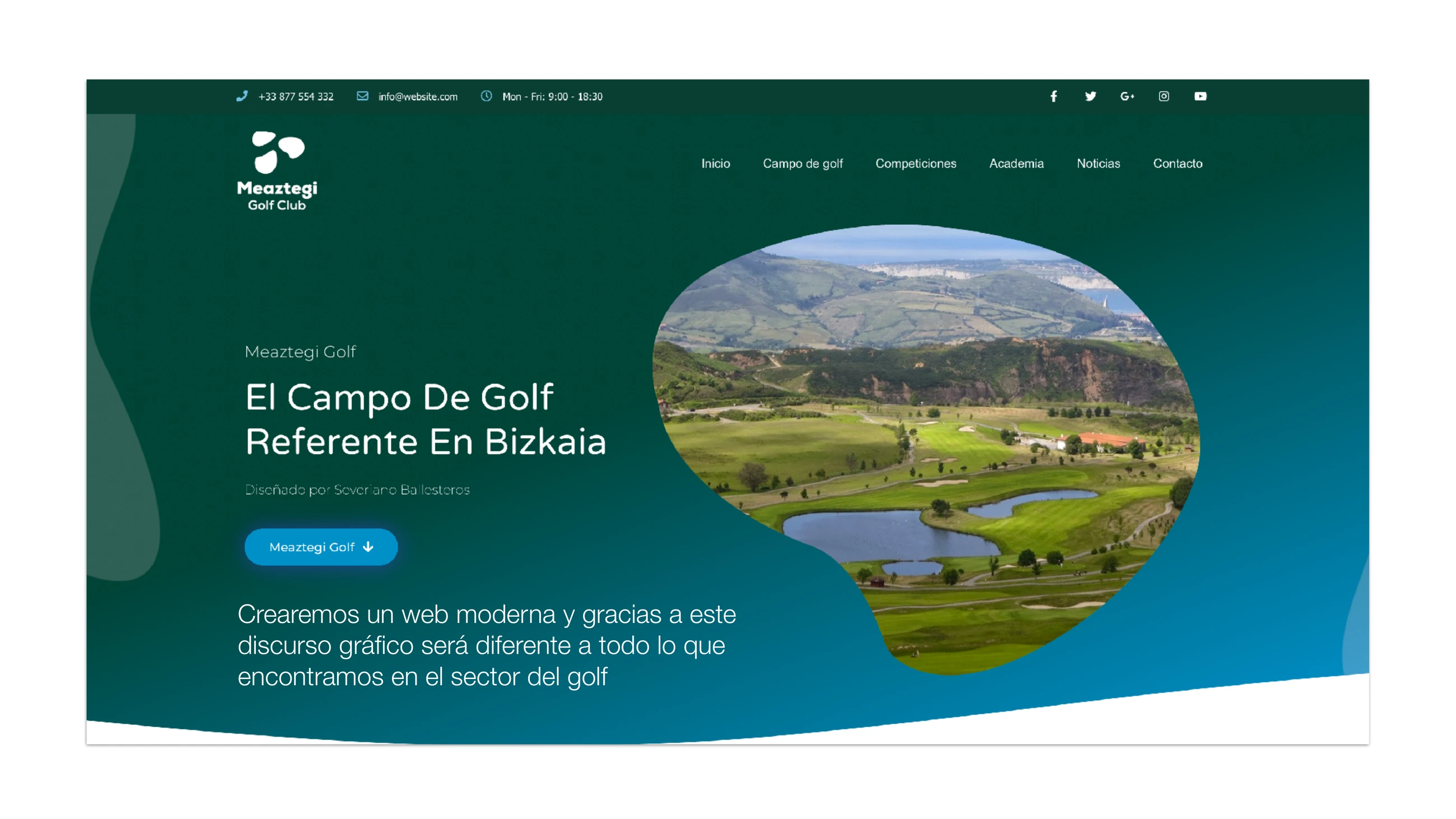 Página 4 del dossier de Meaztegi Golf, proyecto de Hola in Company