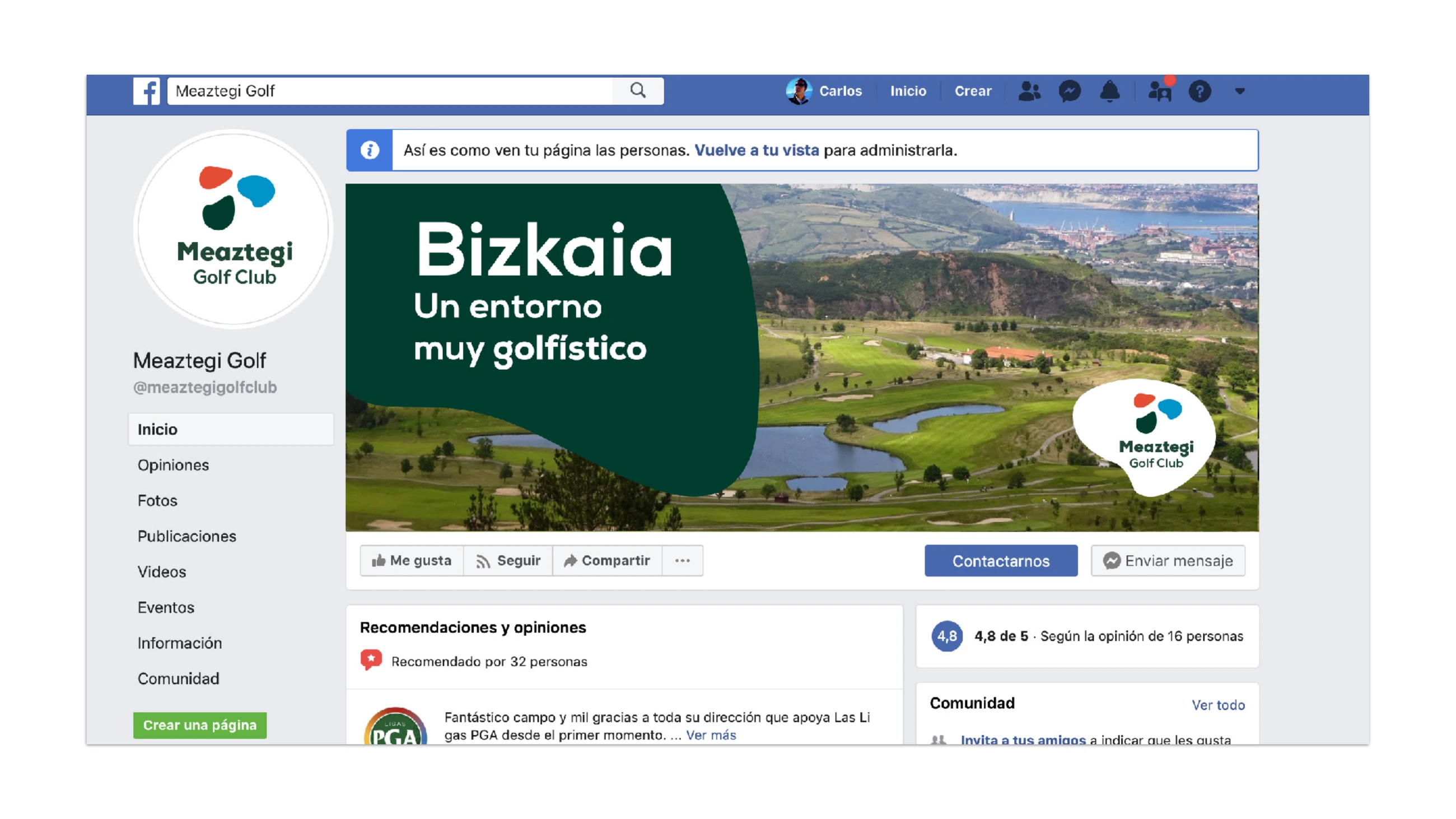 Página 7 del dossier de Meaztegi Golf, proyecto de Hola in Company