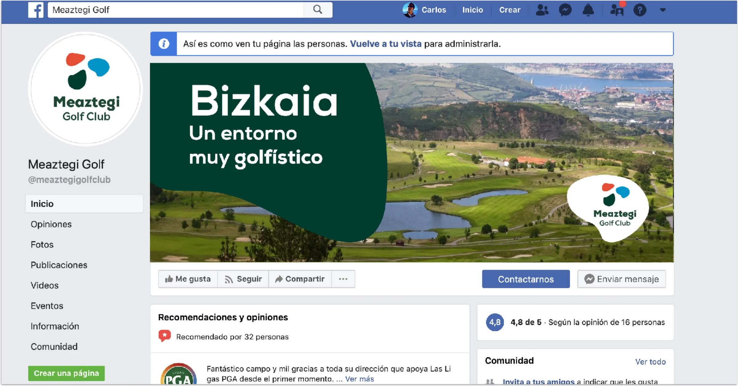 Pieza real del proyecto de Meaztegi Golf — Hola in Company