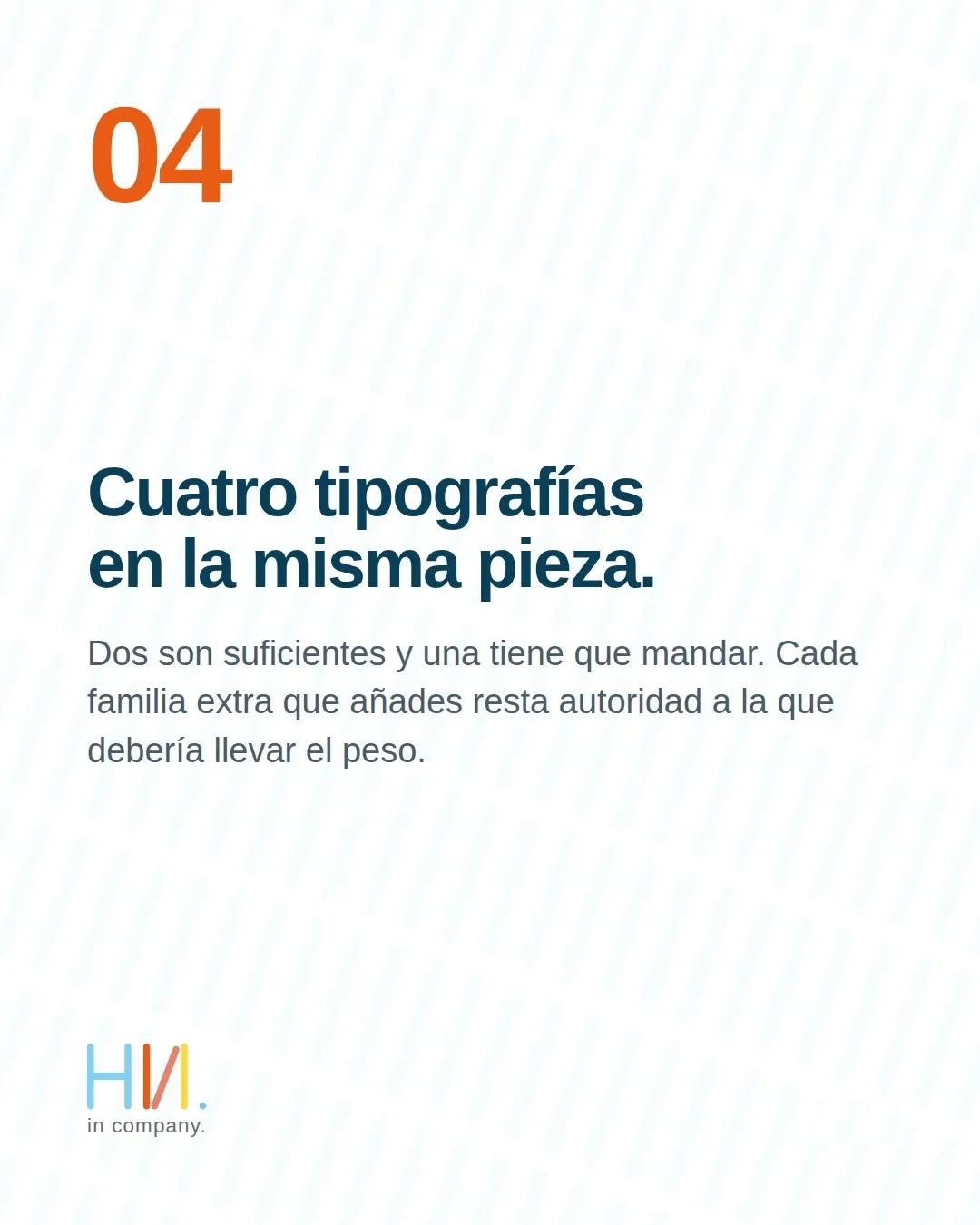 Error 04: cuatro tipografías en la misma pieza