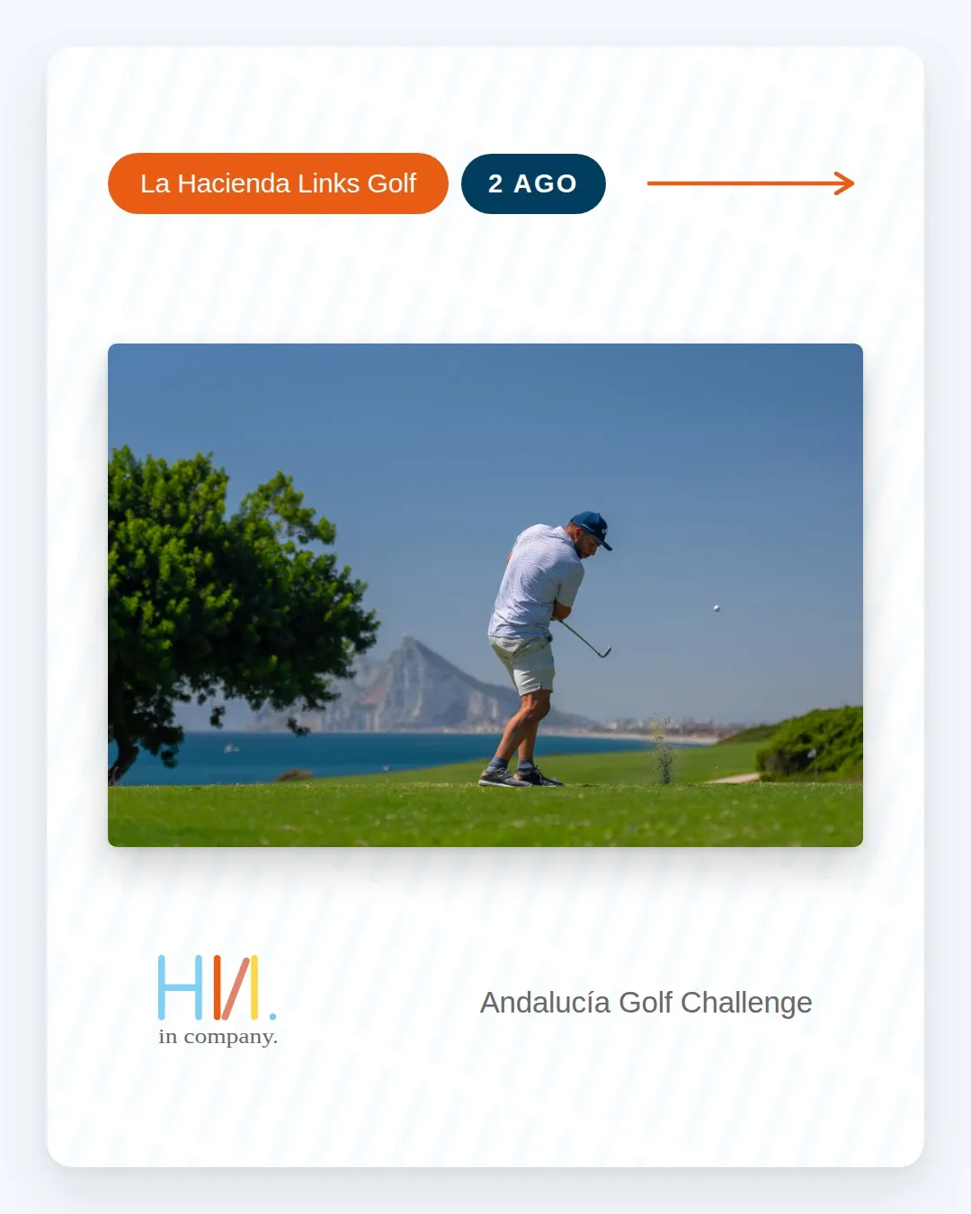 Golpe de salida durante nuestra cobertura de torneos de golf en el Andalucía Golf Challenge, La Hacienda Links Golf Resort