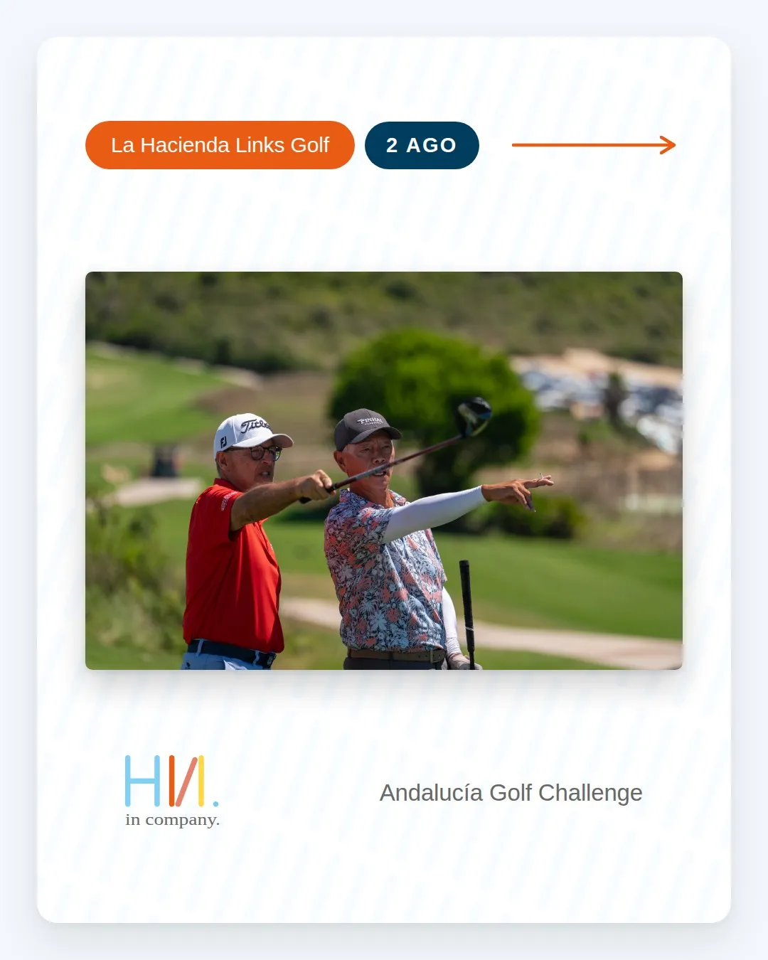 Dos jugadores comentando la estrategia de salida en el Andalucía Golf Challenge, San Roque (Cádiz)