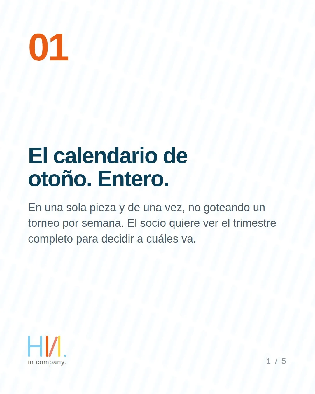 Publicar en septiembre el calendario de otoño completo en una sola pieza