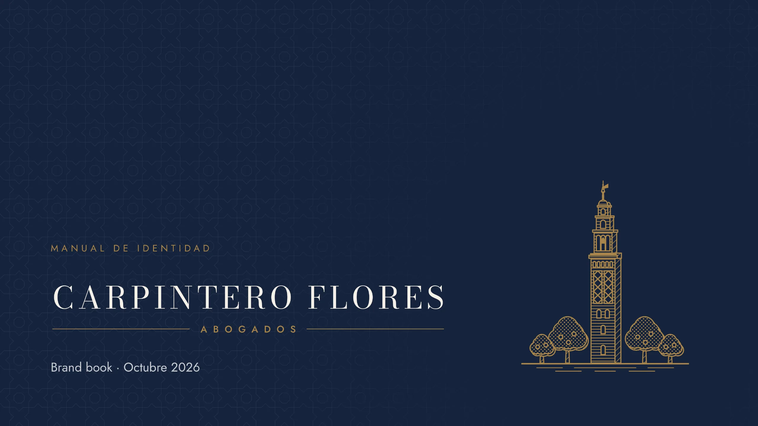 Carpintero Flores Abogados brand book: cover
