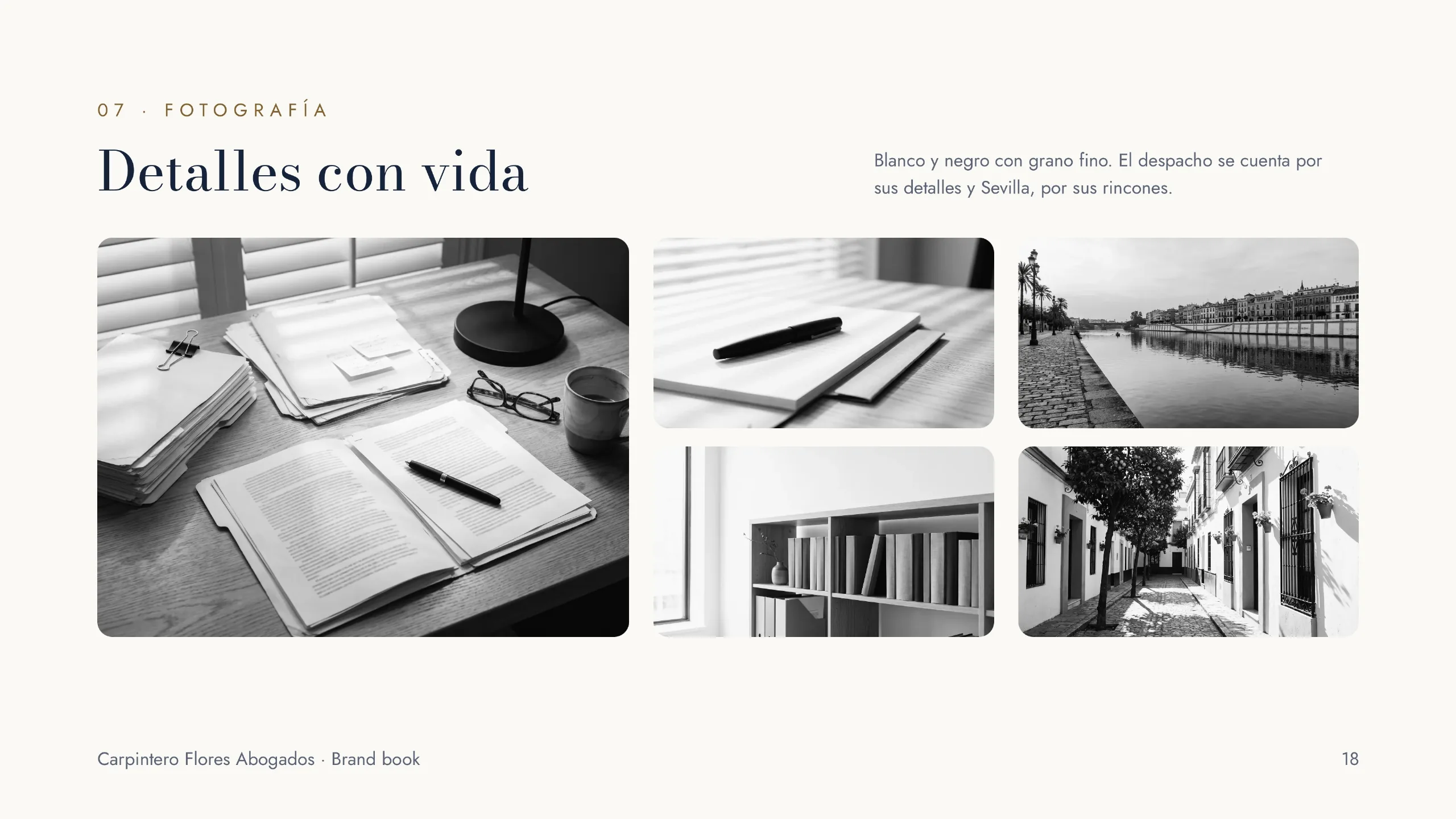 Carpintero Flores Abogados brand book: illustrations of Seville