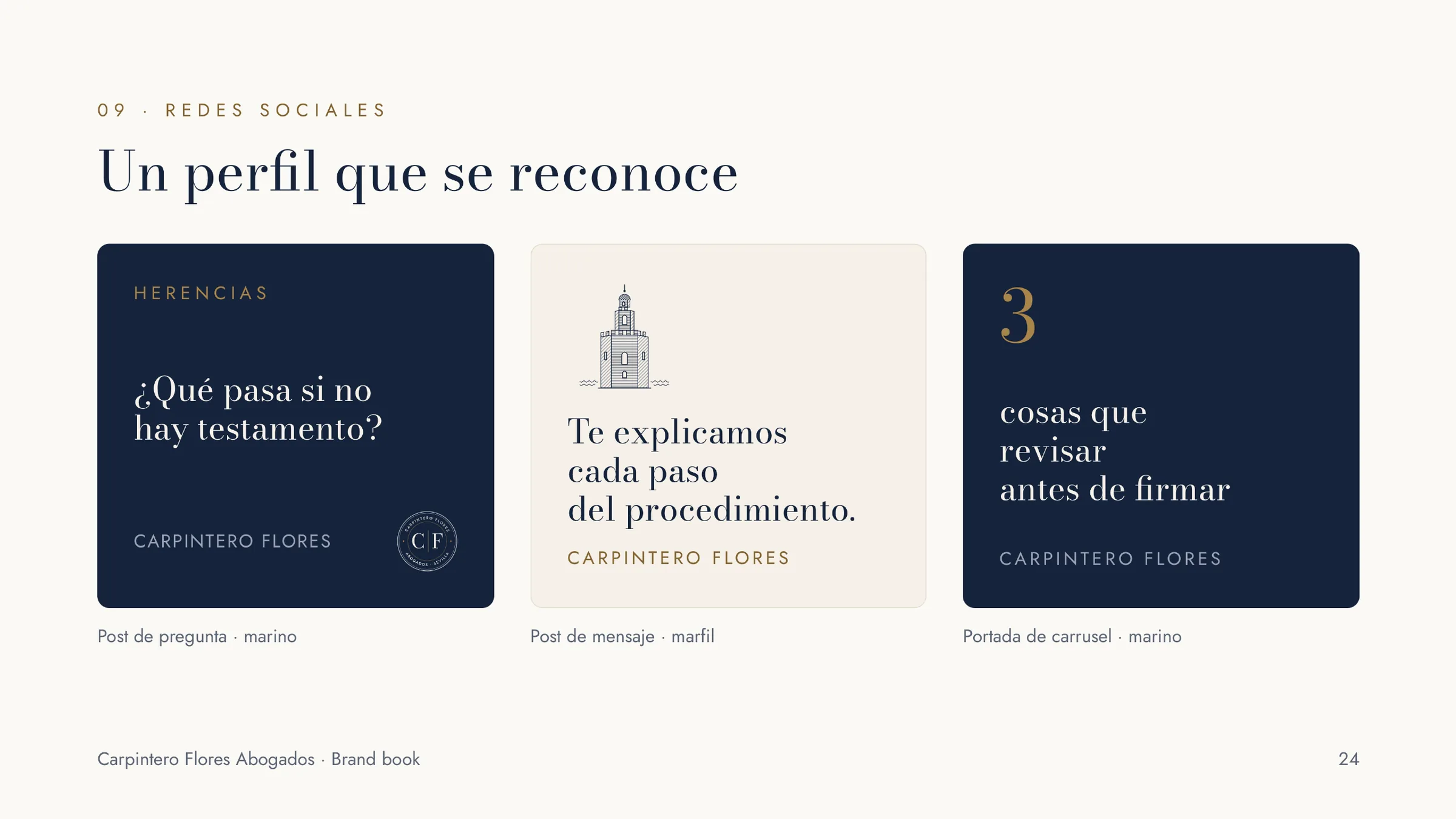Social media templates for Carpintero Flores Abogados