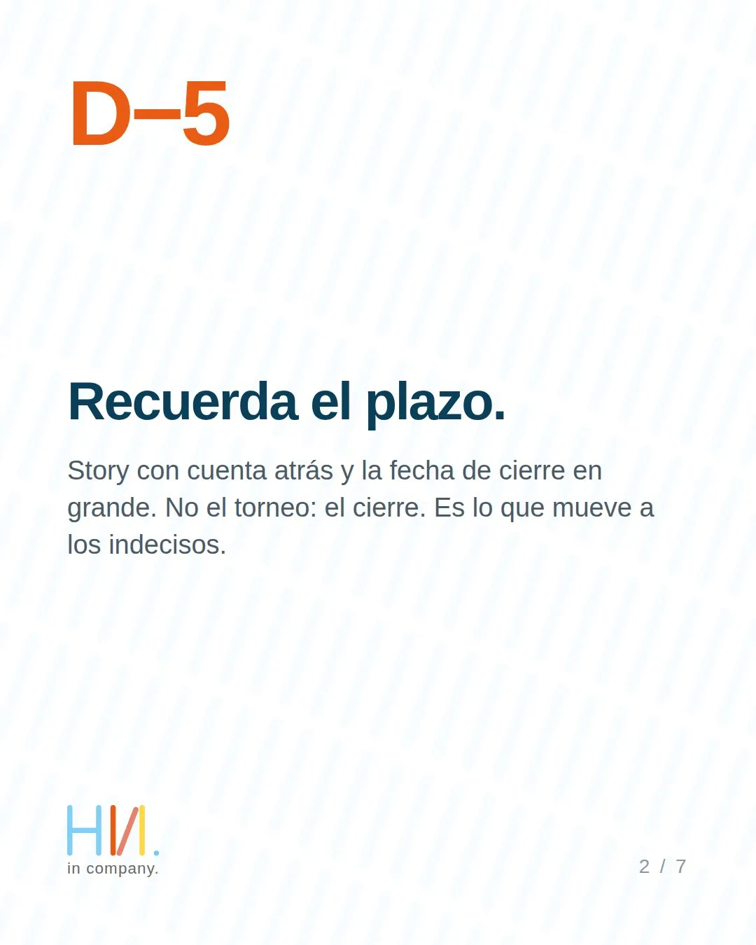 Story with a countdown and the entry deadline in large type, the D−5 post
